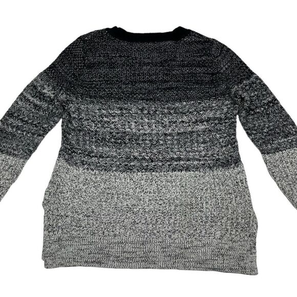 Banana Republic Ombré Gray Knit Sweater Crewneck Jumped Grey Fall Winter Neutral - Picture 5 of 8